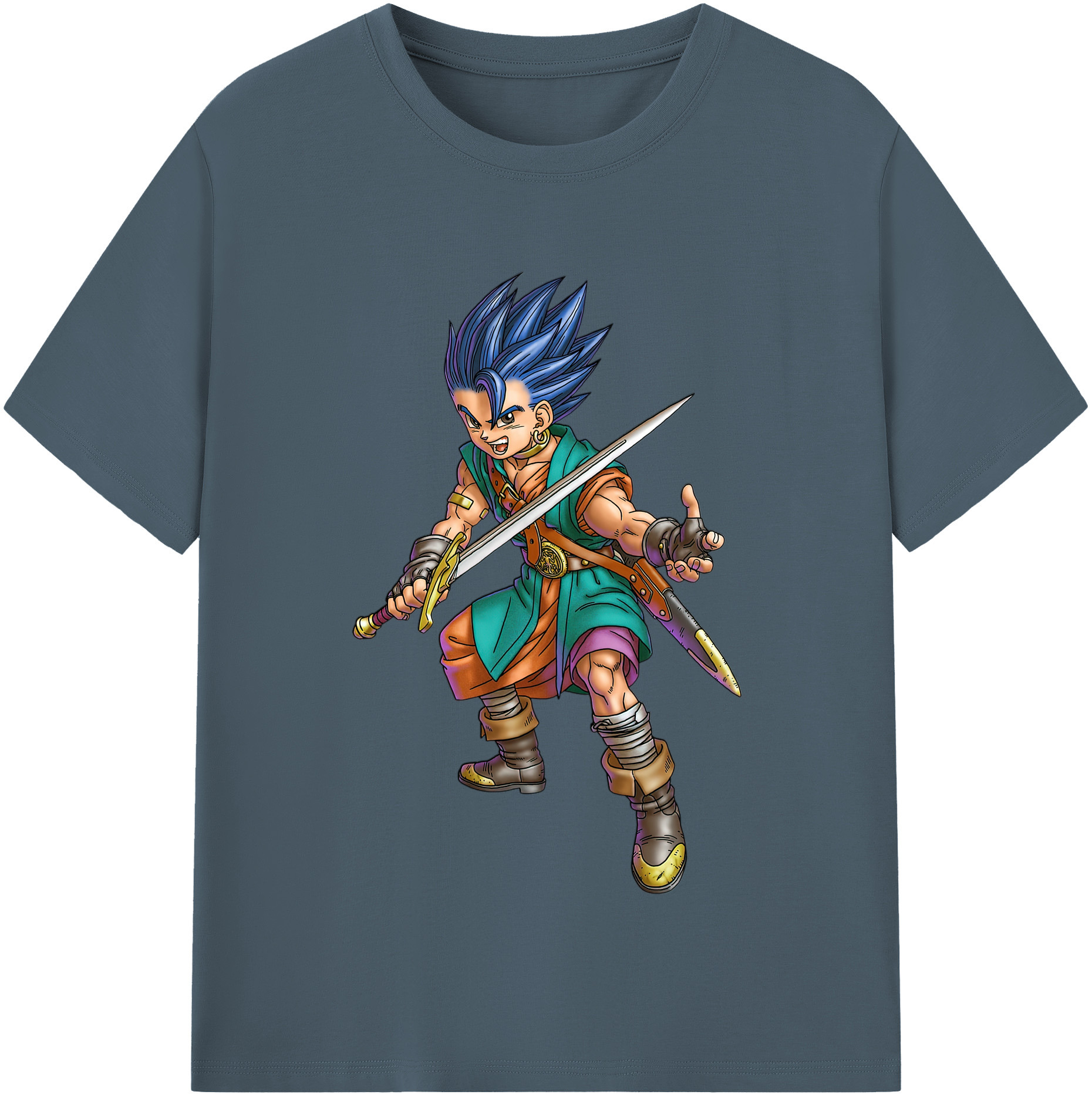 （画像用） ドラゴンクエスト Doragon Kuesuto Dragon Quest 綿100％半袖Tシャツ（フロントプリント）